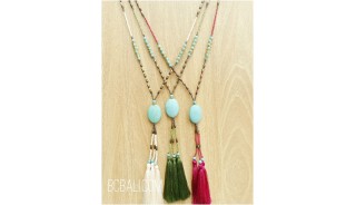 beads tassels stone caps three color  handmade